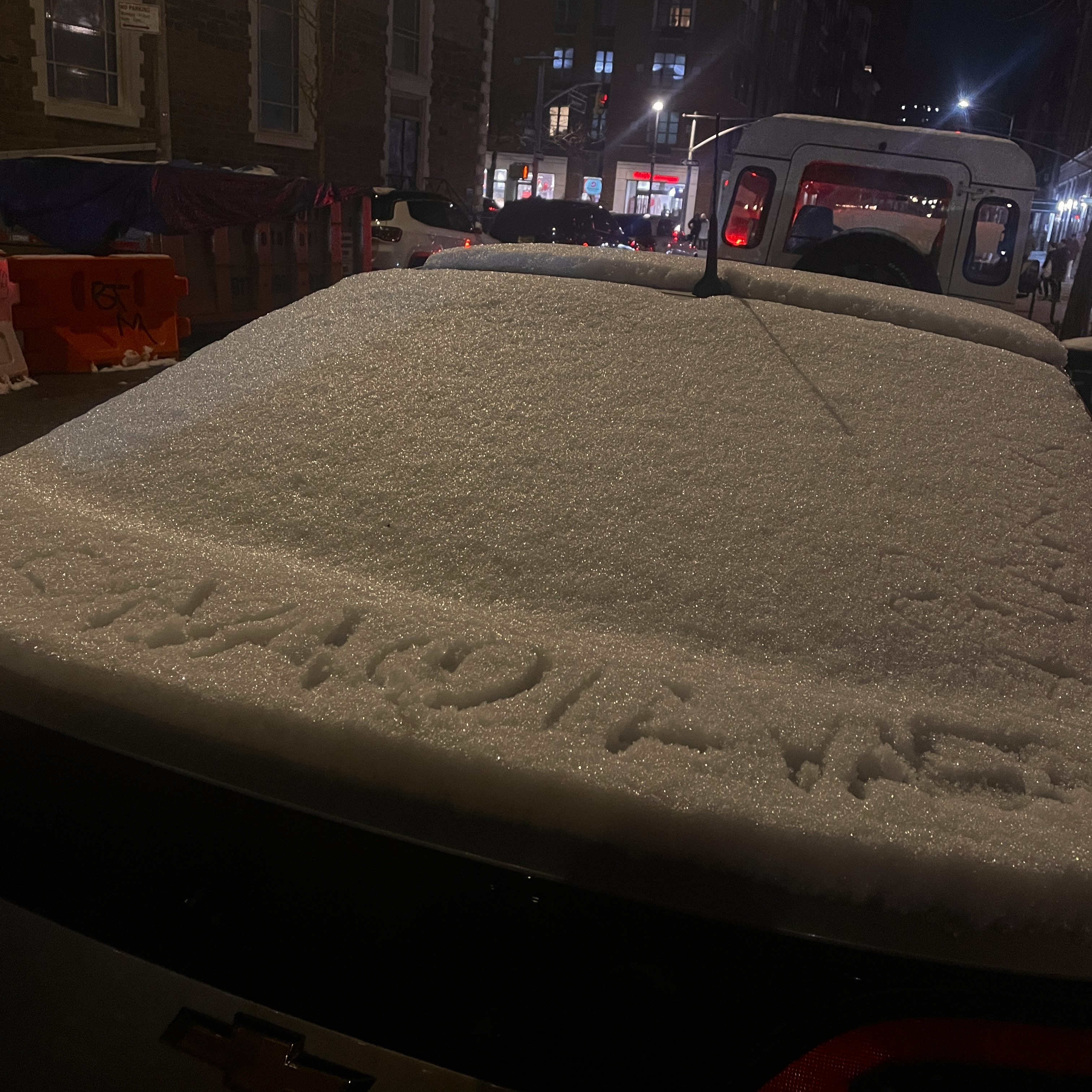 syna + lava written in snow
